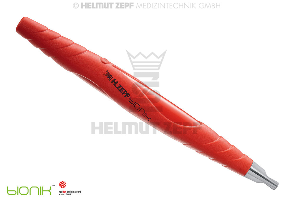 ZEPF-BIONIK, UNIVERSAL-GRIFF, PEEK, FÜR AUSWECHSELBARE EINSÄTZE M4X0,5, EINENDIG, HELLROT-MAGENTA
