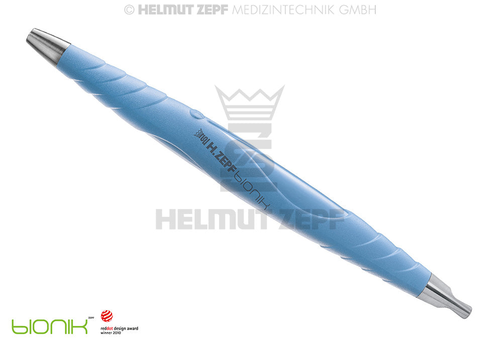 ZEPF-BIONIK, UNIVERSAL-GRIFF, PEEK, FÜR AUSWECHSELBARE EINSÄTZE M2,5X0,5 EINENDIG, TÜRKIS-LICHTBLAU