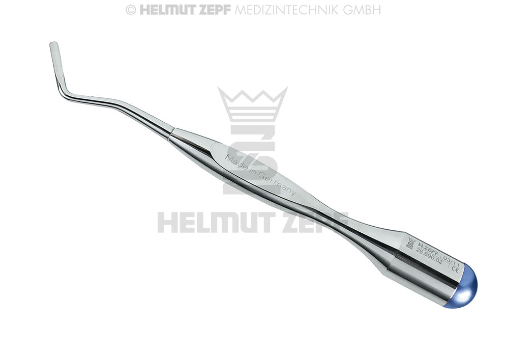 POWERPERIOTOM P2 XL IM BALANCIERTEN DESIGNGRIFF, BLAUE FARBMARKIERUNG, MESIAL
