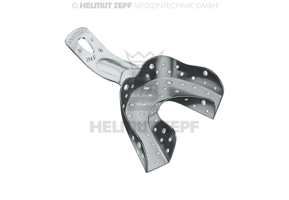 Abdrucklöffel, Perforiert Inf B(bu), Fig-1,rostfrei