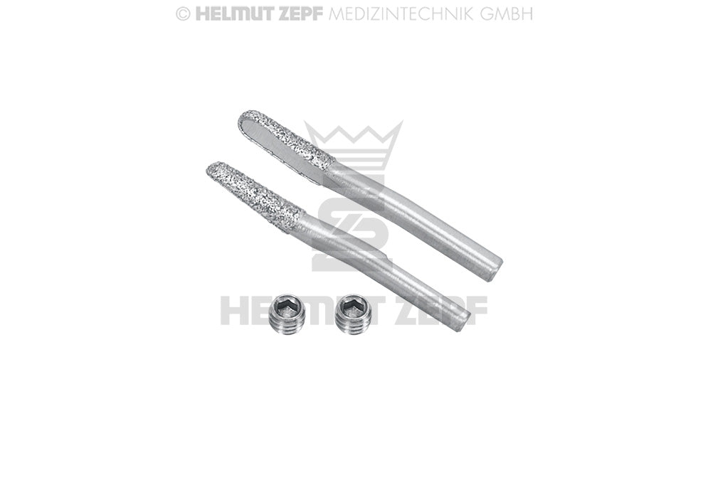 DIAMANTSPITZEN (FEST), 2.35 MM, PASSEND FÜR TELESKOPKRONENZANGE 31.185.00, 31.185.01, 31.185.04 // PAAR