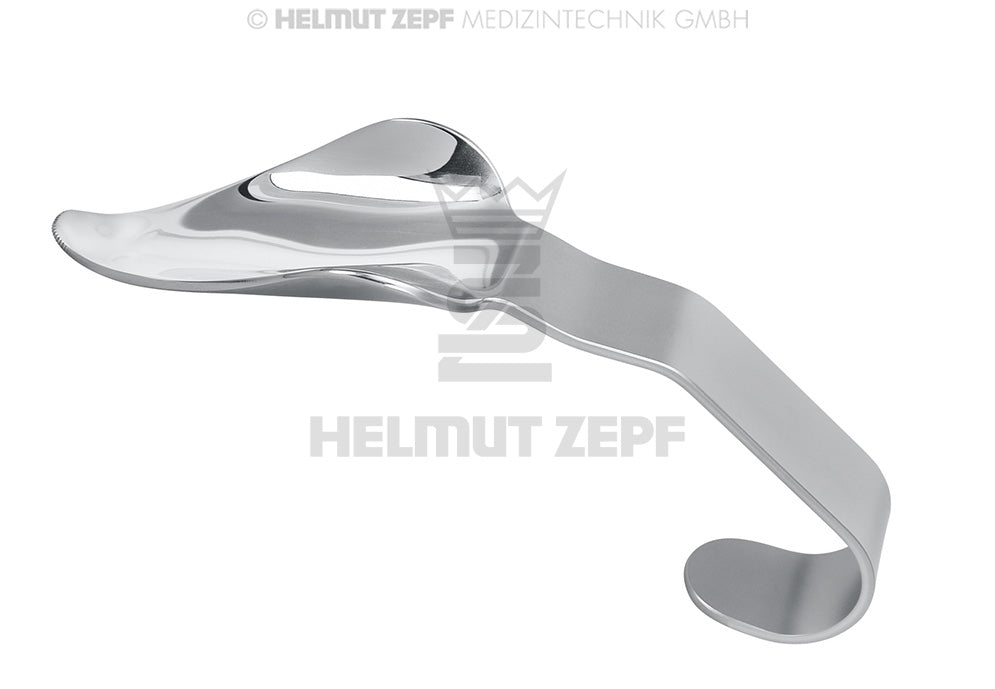 LASTER SPEZIALHAKEN FÜR OBERE IMPAKTIERTE WEISHEITSZÄHNE, 100MM, GRIFF SANDGESTRAHLT, ARBEITSENDE