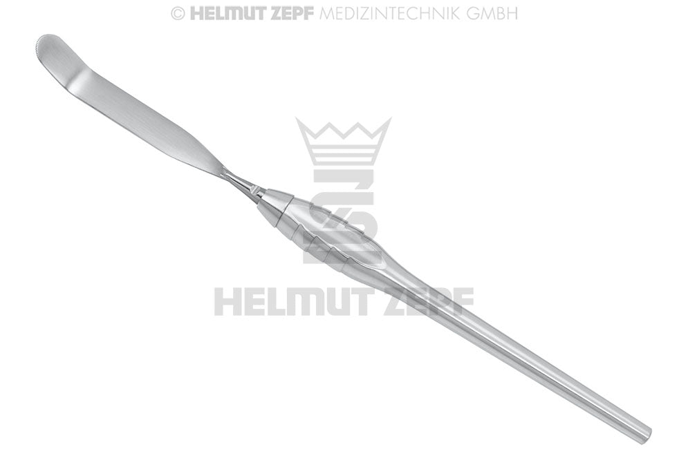 RETRAKTOR NACH DR. KIM, Z-SHAPE RELAX GRIFF, EINENDIG, M4 X 0,5 10MM BREIT, FLACH 45°, RUNDUNG GEZAHNT