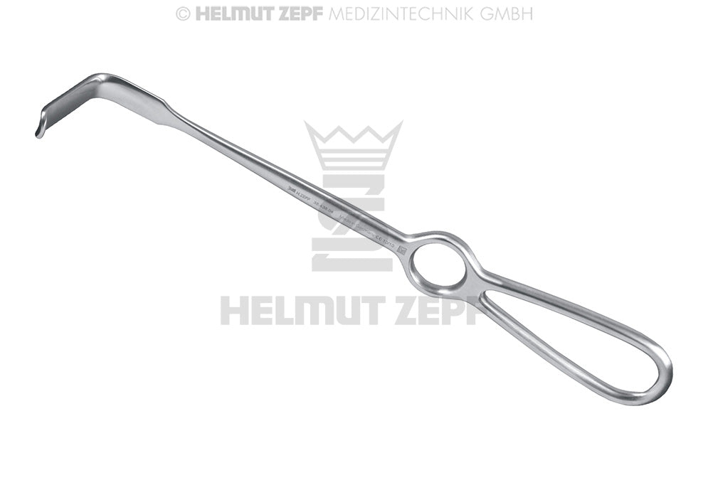 OBWEGESER, WUNDHAKEN, ABGEBOGEN KONKAVES BLATT, 10 x 35 MM, 22 CM