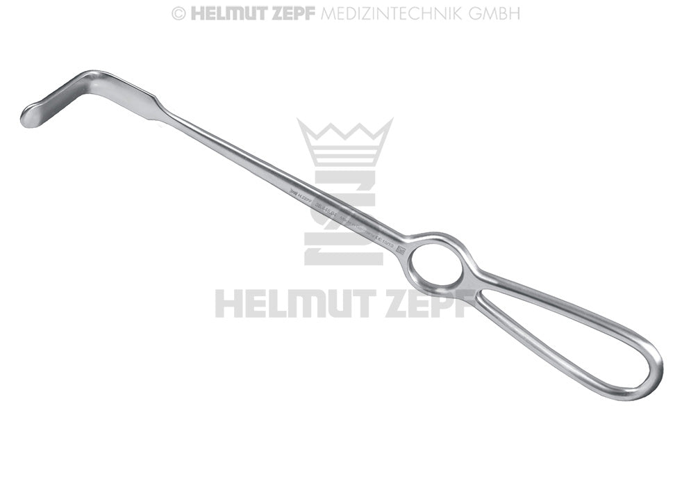OBWEGESER, WUNDHAKEN, AUFGEBOGEN KONKAVES BLATT, 12 x 55 MM, 22 CM