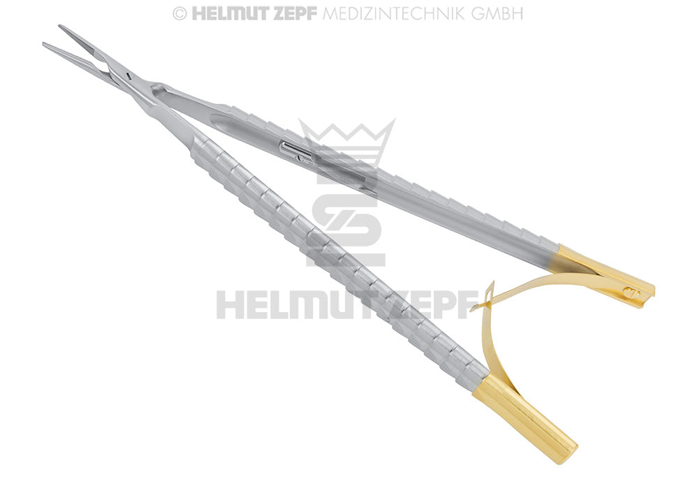 NADELHALTER, 16 CM, GERADE MIT TC SCHLOß UND GESCHÜTZER INNEN FEDER, ZEPF-LINIE