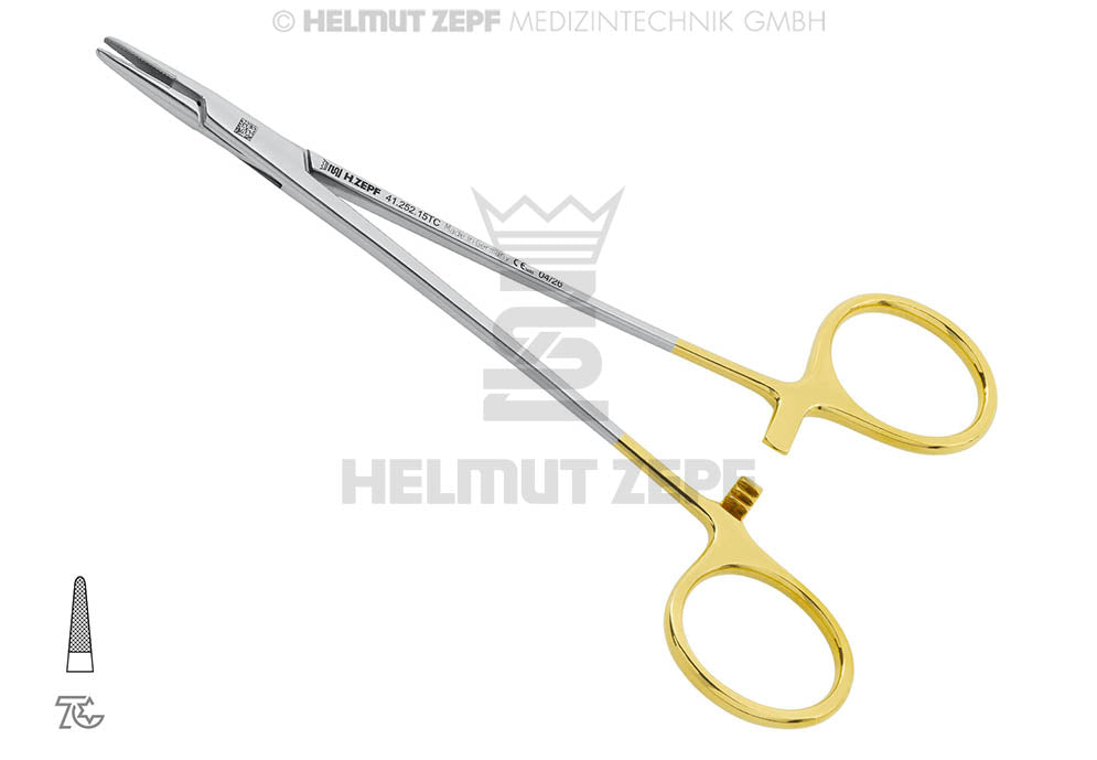 CRILE-WOOD, NADELHALTER, GERADE, 15 CM MIT HARTMETALLBACKEN
