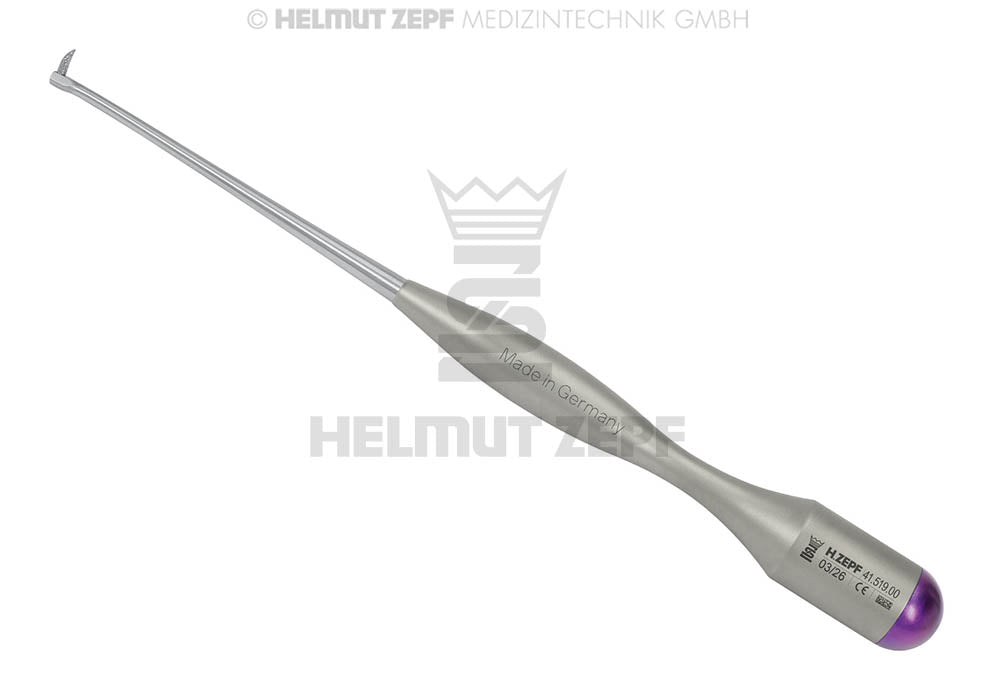 WISDOM-HOOK, EXTRAKTIONSHAKEN MIT ROTATIONSHÖCKER, DIAMANTIERT, IM ZEPF-LINE-T-GRIFF, ARBEITSENDEN