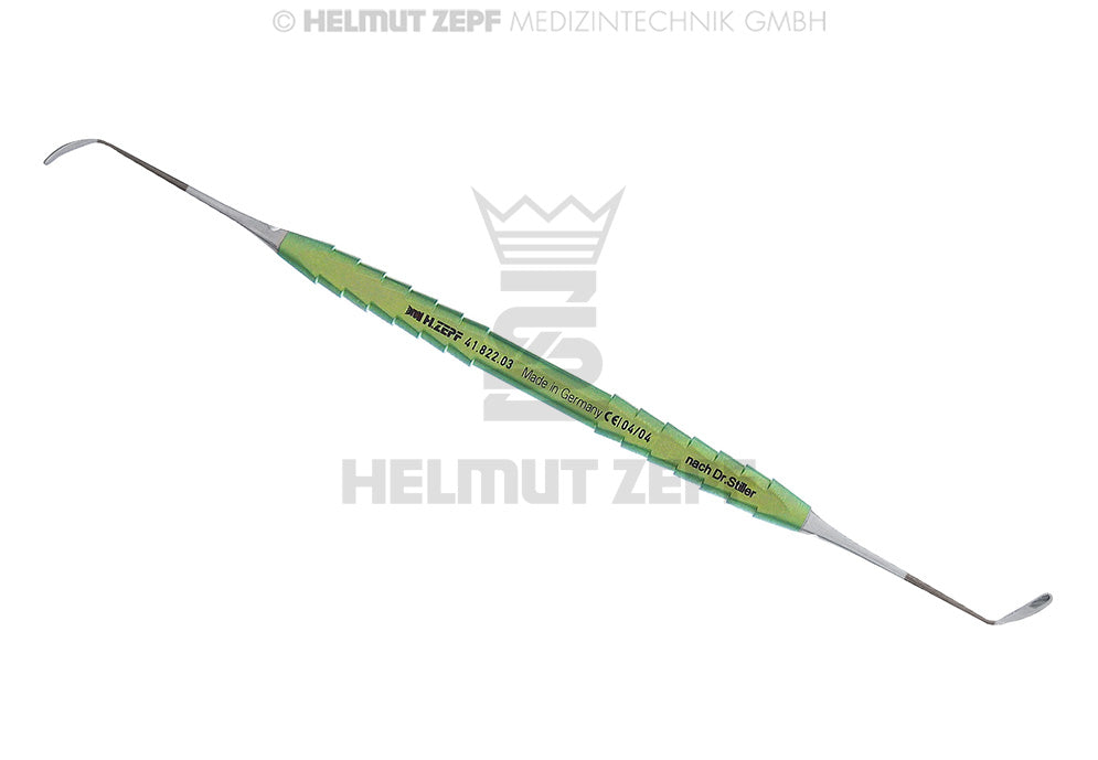 STILLER, SINUS-ELEVATOR, STUMPF, 3 MM TITAN-ZEPF-LINE, GRÜN DOPPELENDIG, 19,5 MM