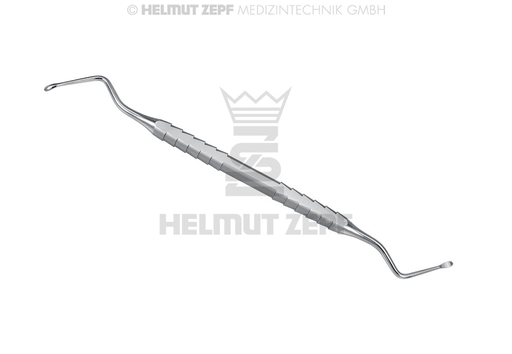 LUCAS, KÜRETTE, FIG.1 DOPPELENDIG, 2,5MM, ZEPF-LINIE MIT MAULRANDZAHNUNG