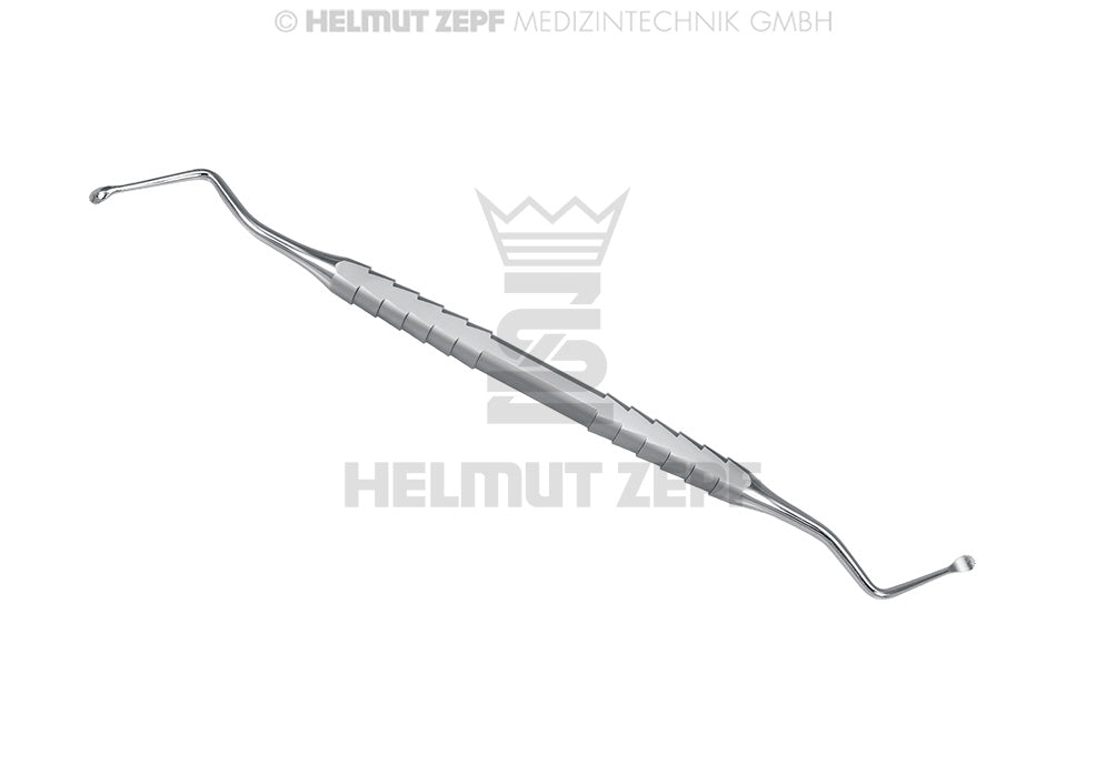 LUCAS, KÜRETTE,  FIG.2 DOPPELENDIG, 3 MM, ZEPF-LINIE MIT MAULRANDZAHNUNG