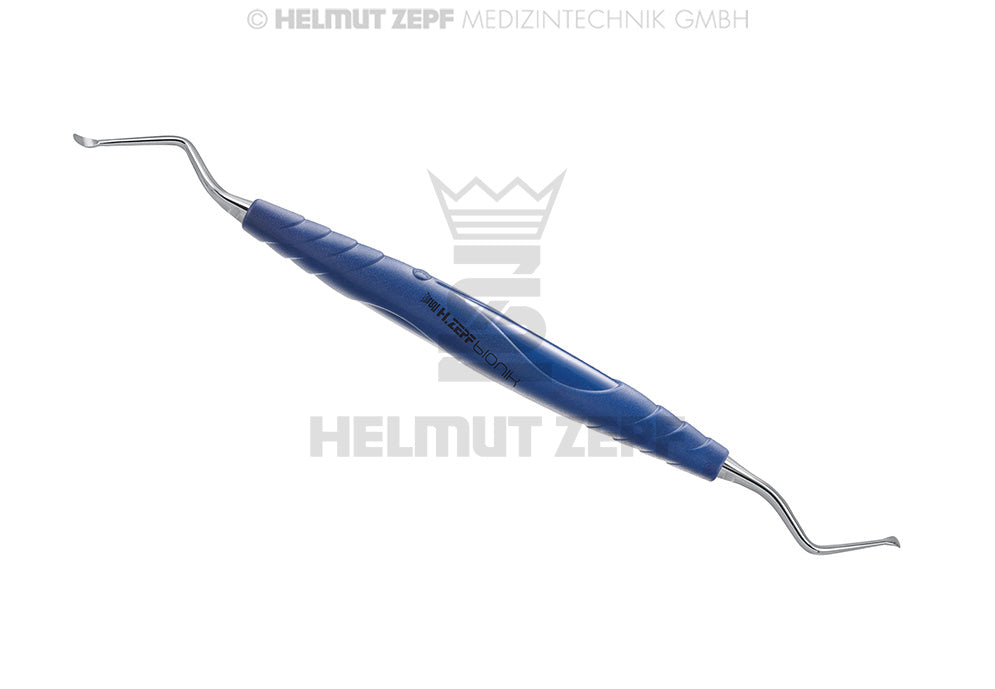 KOMBI INSTRUMENT, KÜRETTE NACH LUCAS 2,5MM RECHTS + LINKS IM BIONIK GRIFF KOBALTBLAU