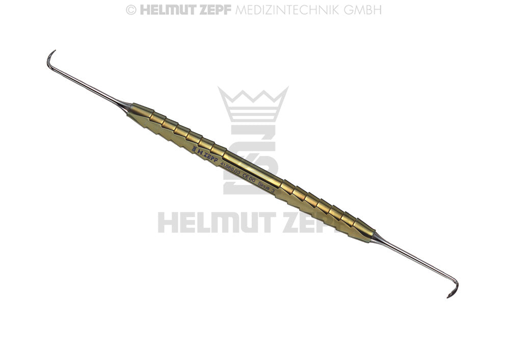 KIRSCH, SINUS 3, ELEVATOR 90° TITAN-ZEPF-LINE, GOLD DOPPELENDIG, 17,5 CM