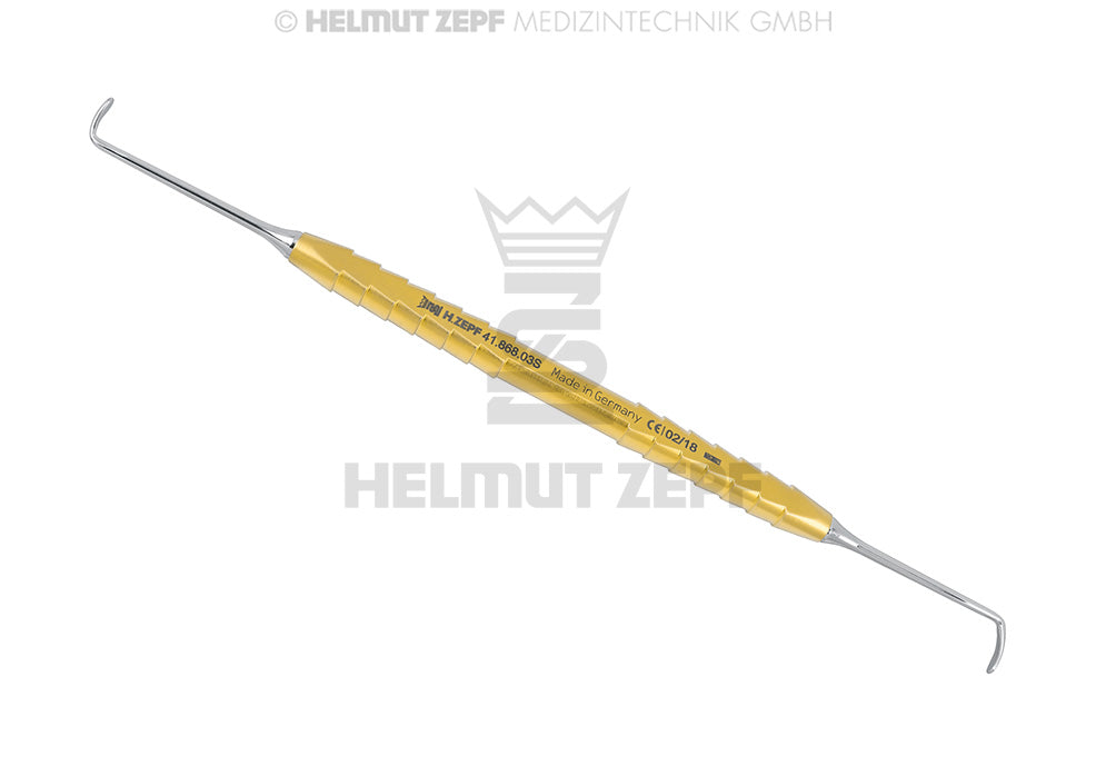 KIRSCH, SINUS 3 "SMALL" ELEVATOR 90°, TITAN-ZEPF-LINE, GOLD DOPPELENDIG, 17,5 CM