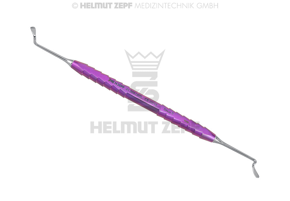 KIRSCH, SINUS 5 "SMALL" LANGER SCHAFT ELEVATOR 90°/90°/60°, TITAN-ZEPF-LINE, LILA, DOPPELENDIG 17,5 CM
