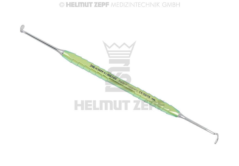 KIRSCH, SINUS 6 "SMALL" ELEVATOR  90°/90°, TITAN-ZEPF-LINE, TÜRKIS, DOPPELENDIG 17,5 CM