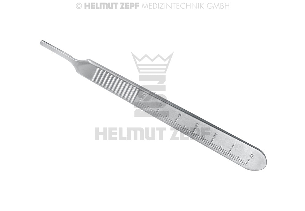 SKALPELLGRIFF, MASSIV, FIG. 3 FÜR KLINGEN NR. 10-15 >>MIT SKALIERUNG 0 - 6CM<<