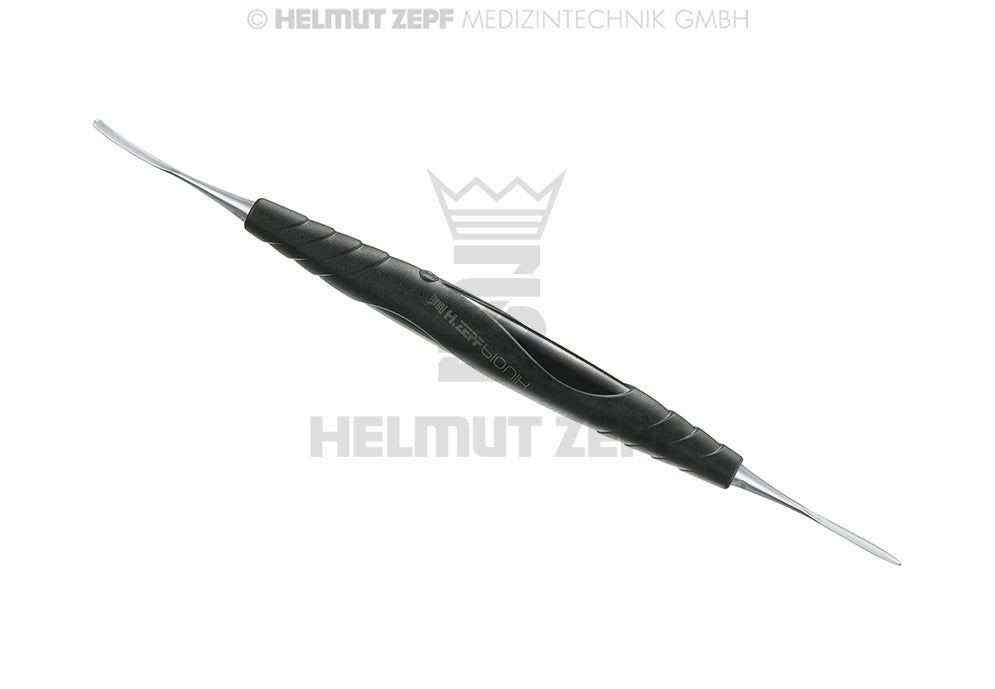 PARODONTALMESSER FIG.1 DOPPELENDIG GERADE / LEICHT GEBOGEN, BIONIK GRIFF SCHWARZ