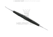 PARODONTALMESSER FIG.1 DOPPELENDIG GERADE / LEICHT GEBOGEN, BIONIK GRIFF SCHWARZ