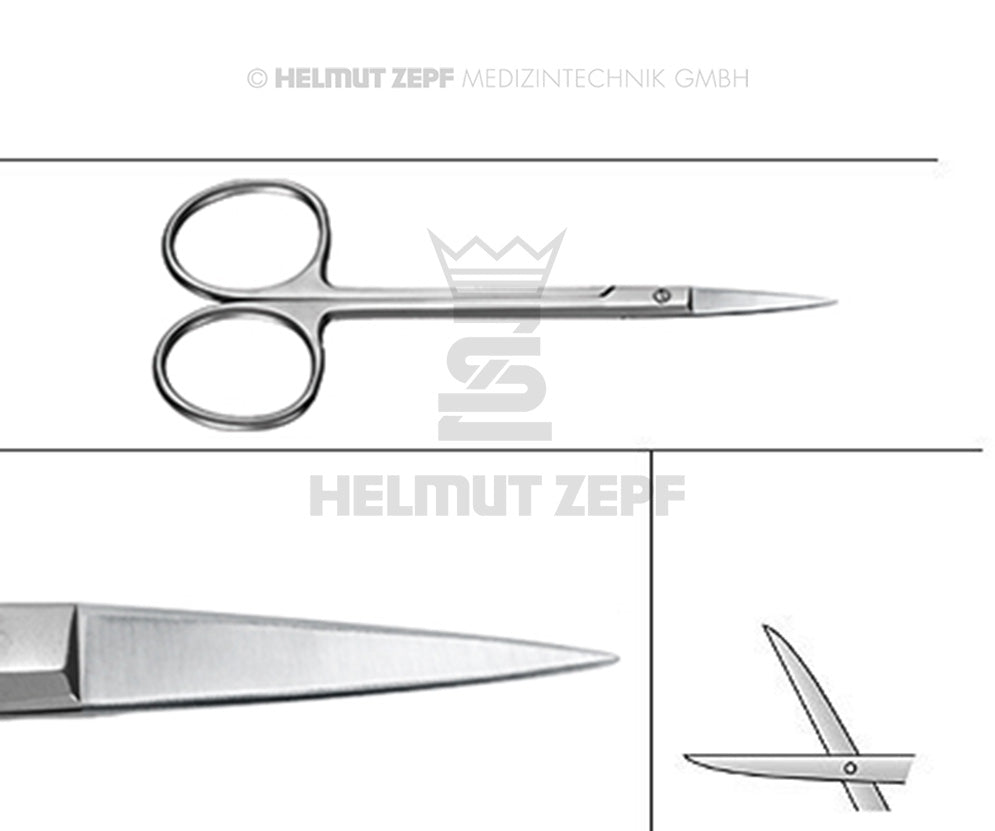 ZAHNFLEISCHSCHERE (IRISSCHERE), GERADE, 11,5 CM
