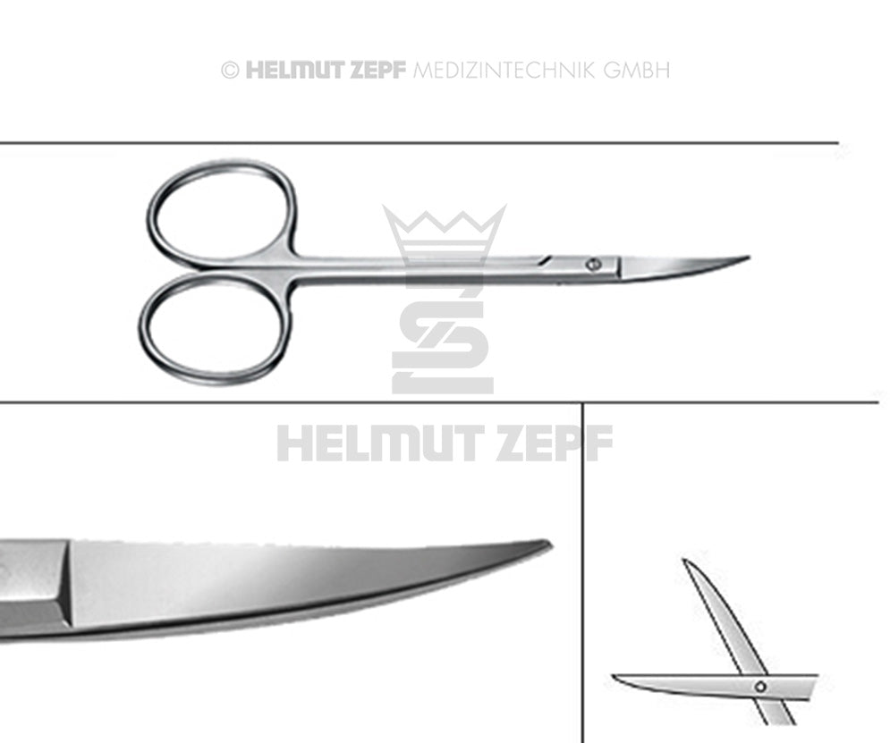 ZAHNFLEISCHSCHERE, (IRISSCHERE) GEBOGEN, 11,5 CM