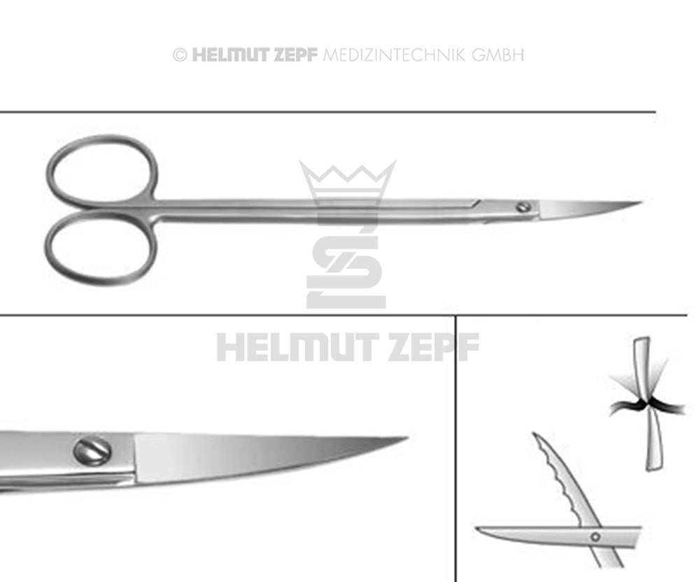 KELLY, SCHERE, GEBOGEN, 16 CM GEZAHNT