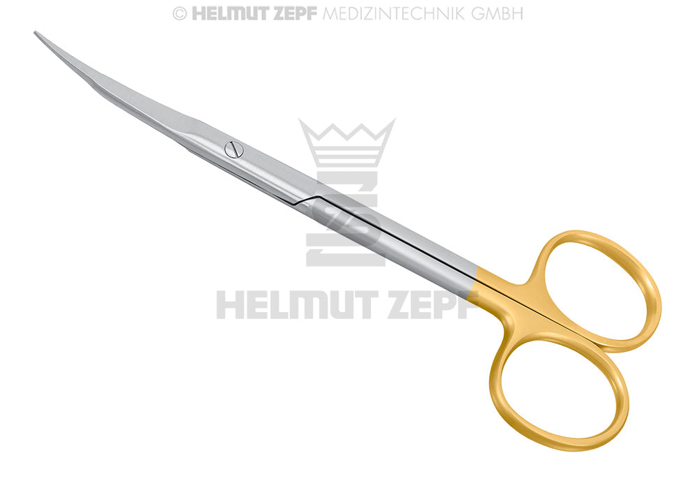 GOLDMAN-FOX, ZAHNFLEISCHSCHERE MIT TC-EINSATZ, GEBOGEN, 13 CM