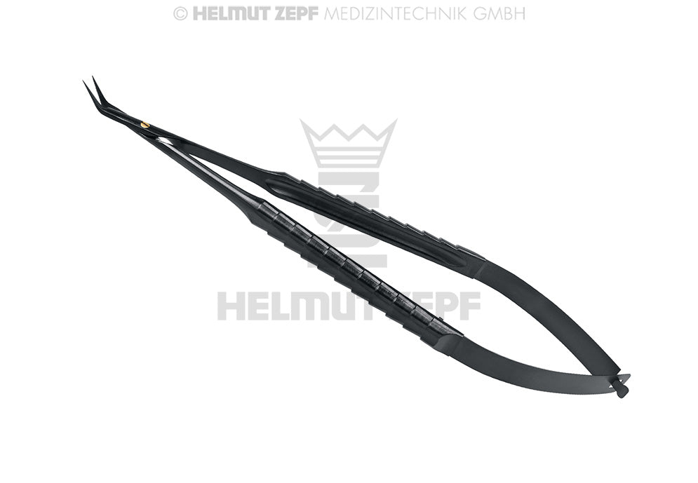 Mikro-federschere, 16 Cm, mit Mikroverzahnung, Zepf-linie 45 ° Gewinkelt