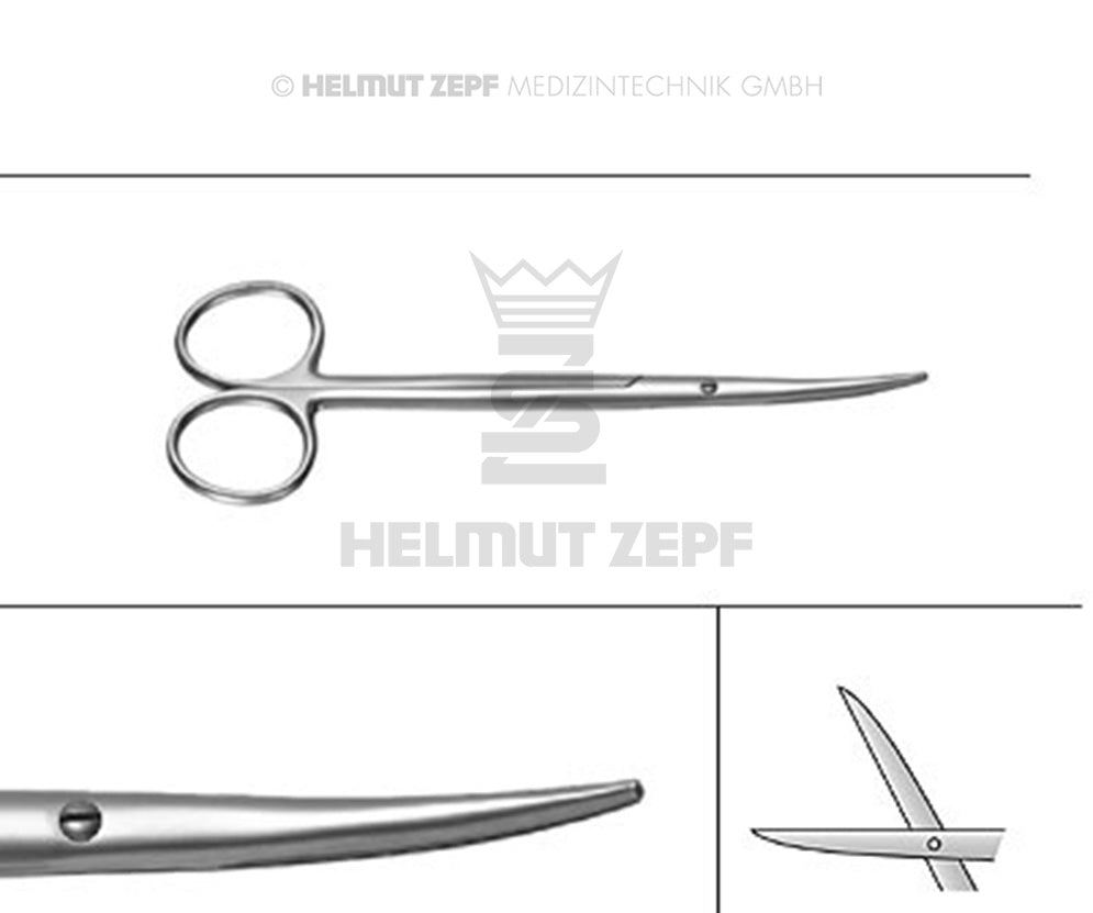 METZENBAUM, SCHERE, GEBOGEN, STUMPF/STUMPF, 14,5 CM, FIG-1