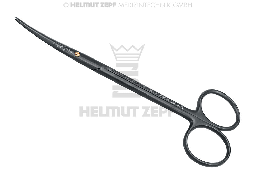 METZENBAUM, SCHERE, GEBOGEN, 14,5CM STUMPF/STUMPF, FIG. 1, SUPERCUT TITAN-NITRID-CARBONIT BESCHICHTET