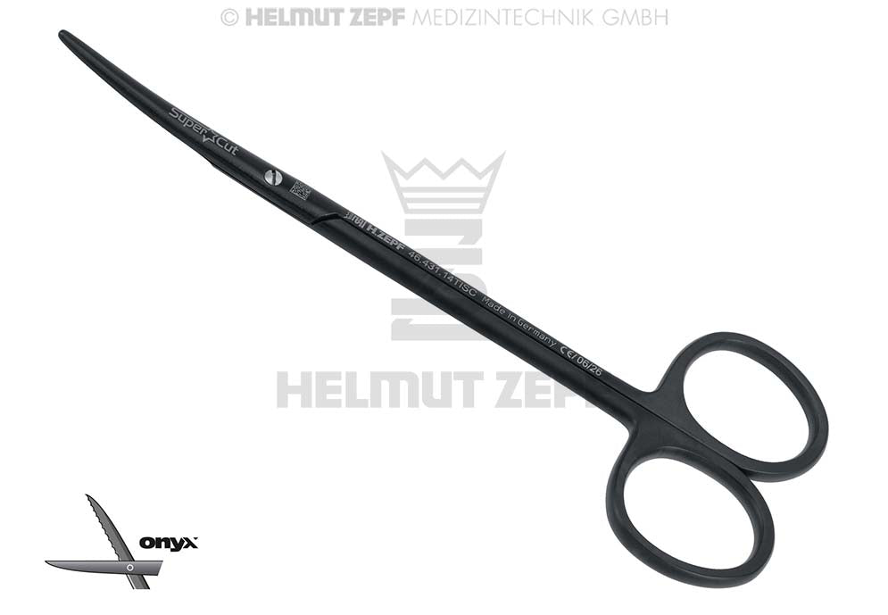 METZENBAUM, SCHERE, GEBOGEN, 14,5CM STUMPF/STUMPF, FIG. 1, SUPERCUT ONYX-COATING
