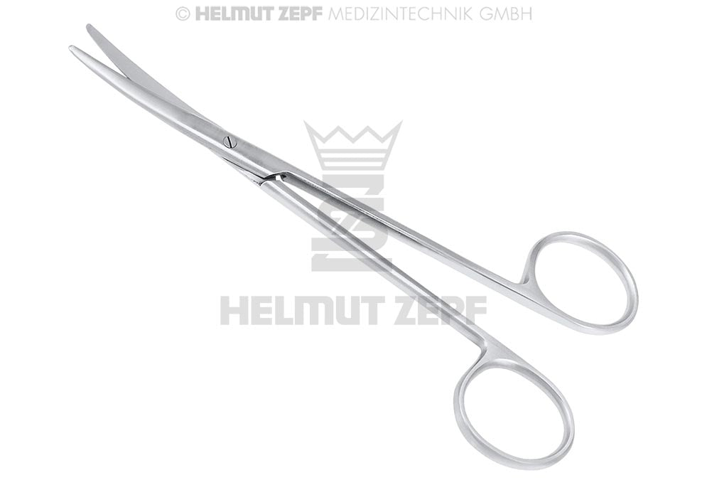 METZENBAUM, PRÄPARIERSCHERE, STUMPF, GEBOGEN 14,5 CM
