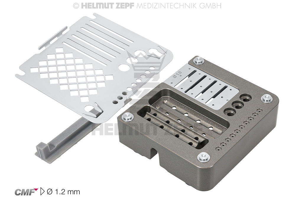 CMF SET BOX KOMPAKT Ø1,2MM TITANSCHRAUBE MIT SCHRAUBENDREHER, KLINGE, KERNLOCH- BOHRER, PIN-APPLICATOR UND