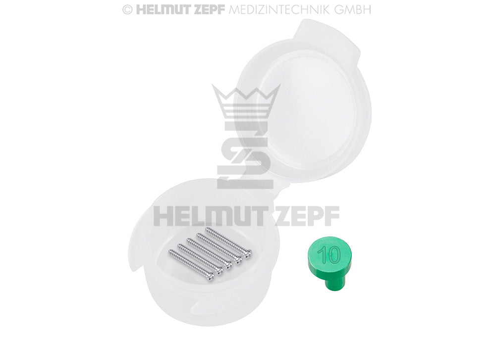 Cms, Stainless Steel, Schraube Ø 1,0 X 10mm, Kreuzschlitz, Grüner Id-plug (vp-einheit 5 Stück)