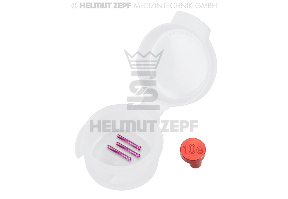 Cms, Emergency Titan Mikroschraube Ø 1,4 X 10 Mm, Kreuzschlitz, Rot Anodisiert, (vp-einheit 3 Stück)