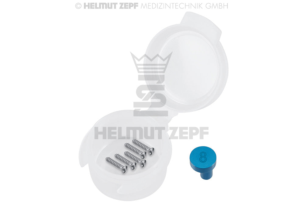 MS, TITAN MIKROSCHRAUBE Ø 1,5 X 8 MM KREUZSCHLITZ, BLAU (VP-EINHEIT 5 STÜCK)