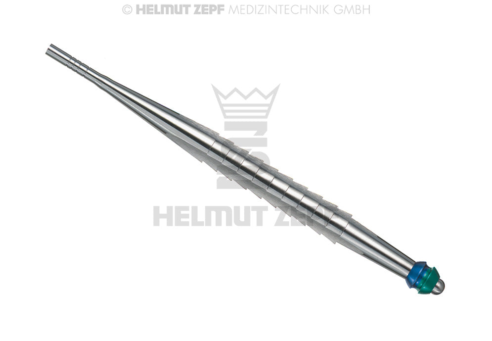 OSTEOTOMIEINSTRUMENT KONKAV, GERADE, Ø 3,9 / 4,3 MARKIERUNG BLAU / GRÜN