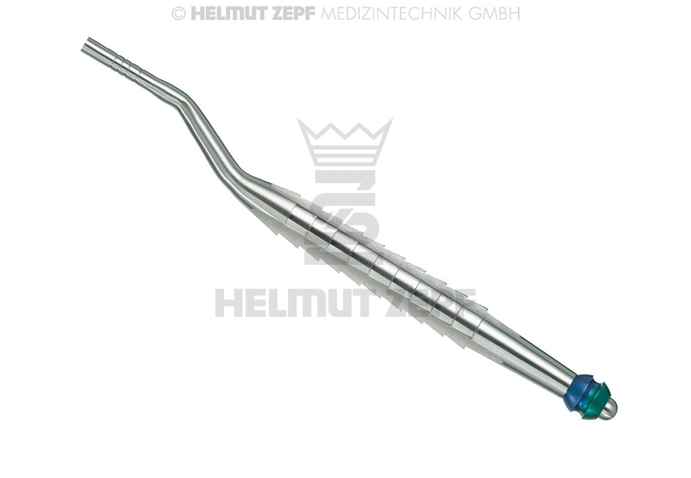 OSTEOTOMIEINSTRUMENT KONKAV, GEWINKELT, Ø 3,9 / 4,3 MARKIERUNG BLAU / GRÜN