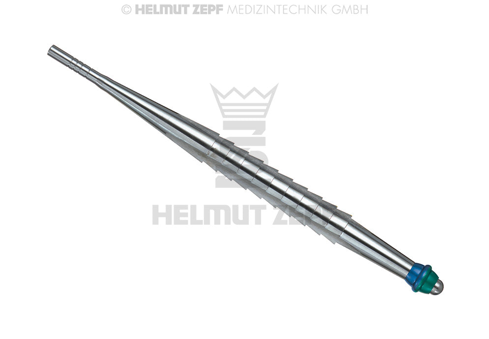 OSTEOTOMIEINSTRUMENT KONVEX, GERADE, Ø 3,9 / 4,3 MARKIERUNG BLAU / GRÜN
