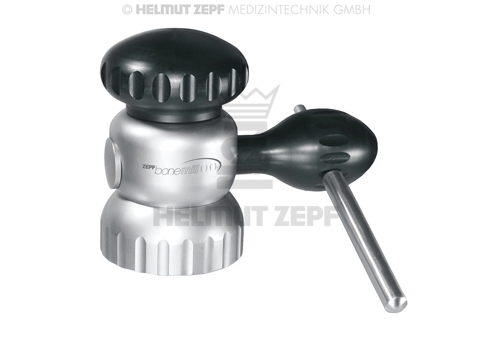 KNOCHENMÜHLE MIT SCHRÄGVERZAHNUNG ZUM ZERKLEINERN VON AUTOLOGEM KNOCHEN