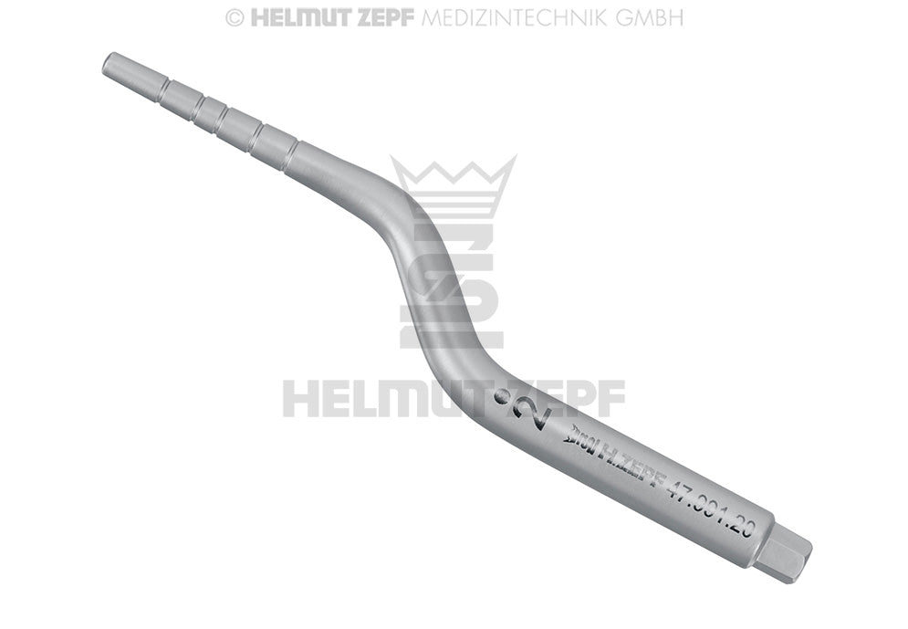 OSTEOTOMEINSATZ ANGULIERT GRÖßE 2, KONISCH Ø 2MM-3MM, KONVEX SCHAFT Ø3MM, GRADUIERUNG 5/8/10/13/16MM