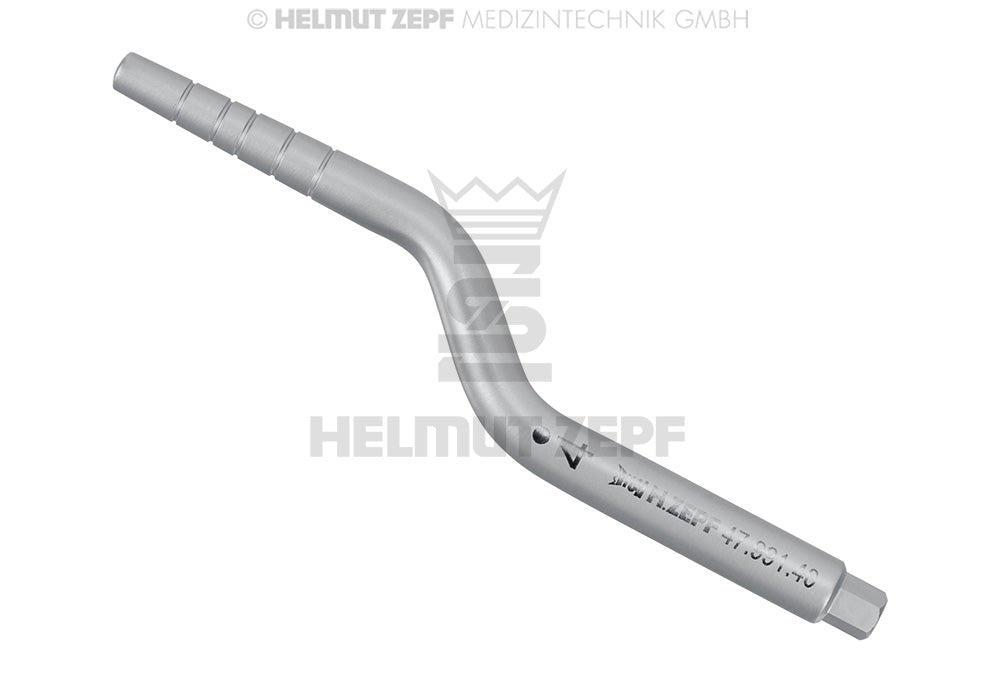 Osteotomeinsatz Anguliert Größe 4, Konisch Ø3mm - 4mm, Konvex Schaft Ø4mm, Graduierung 5/8/10/13/16mm