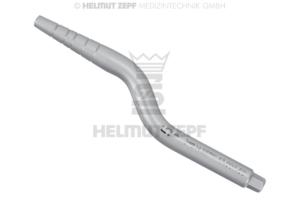 Osteotomeinsatz Anguliert Größe 5, Konisch Ø3mm - 5mm, Konvex Schaft Ø5mm, Graduierung 5/8/10/13/16mm