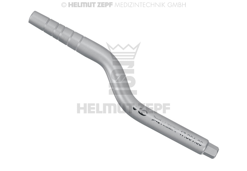Osteotomeinsatz Anguliert Größe 6, Konisch Ø 4mm - 5mm, Konvex Schaft Ø5mm, Graduierung 5/8/10/13/16mm