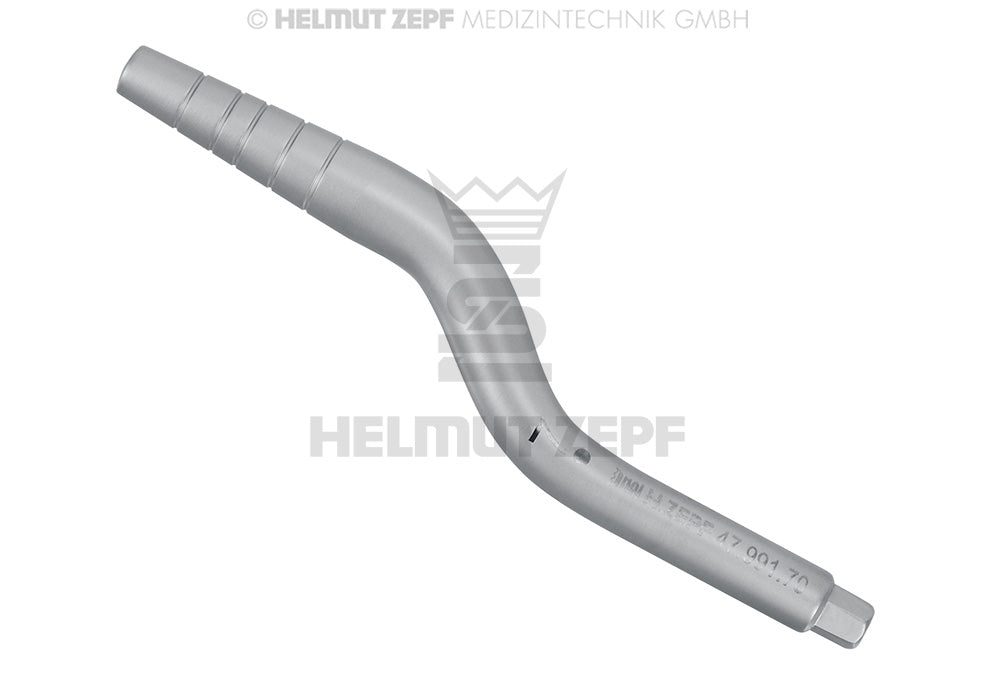Osteotomeinsatz Anguliert Größe 7, Konisch Ø 4mm - 6mm, Konvex Schaft Ø6mm, Graduierung 5/8/10/13/16mm