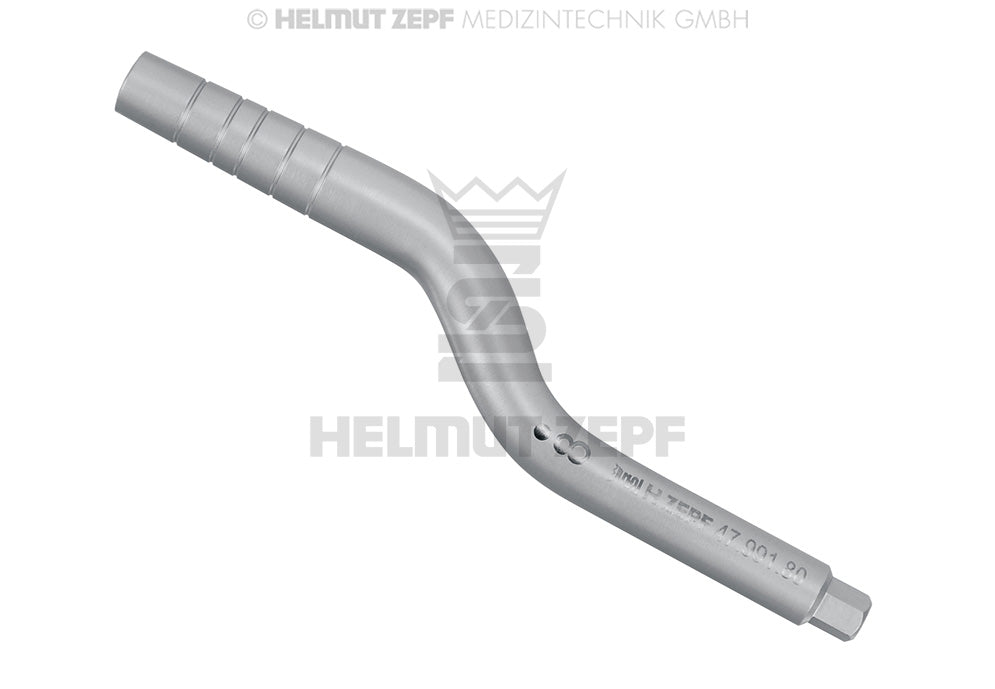 Osteotomeinsatz Anguliert Größe 8, Konisch Ø5mm - 6mm, Konvex Schaft Ø6mm, Graduierung 5/8/10/13/16mm