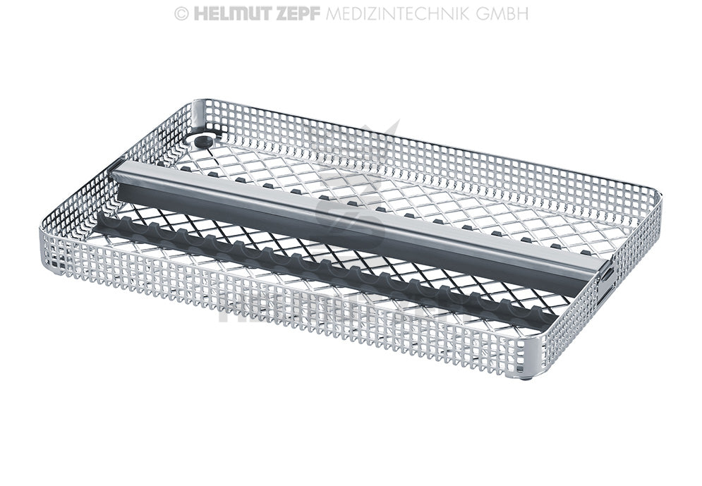WASCHRAHMEN  1/1 SIEBTRAY MIT 2 SILKONSTREIFEN UND NIEDERHALTER LÄNGS, 275 X 178 X 24 MM