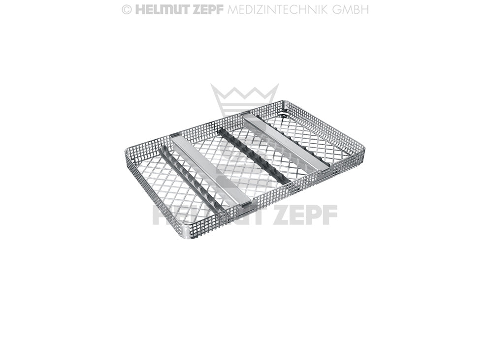 WASCHRAHMEN  1/1 SIEBTRAY MIT 3 SILKONSTREIFEN UND 2 NIEDERHALTER QUER, 275 X 178 X 24 MM