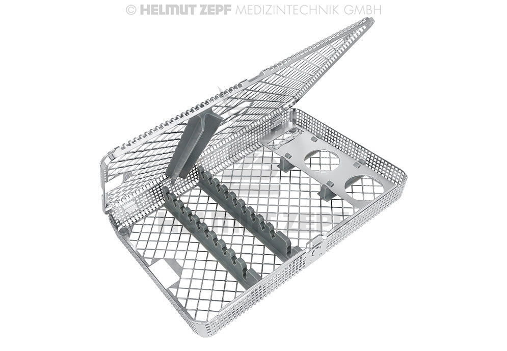 WASCHKORB MIT INDIVIDUAL INSTRUMENTENAUFLAGEN  FUER Z.B. 10 HANDINSTRUMENTE,  2 ANMISCHBECHER UND